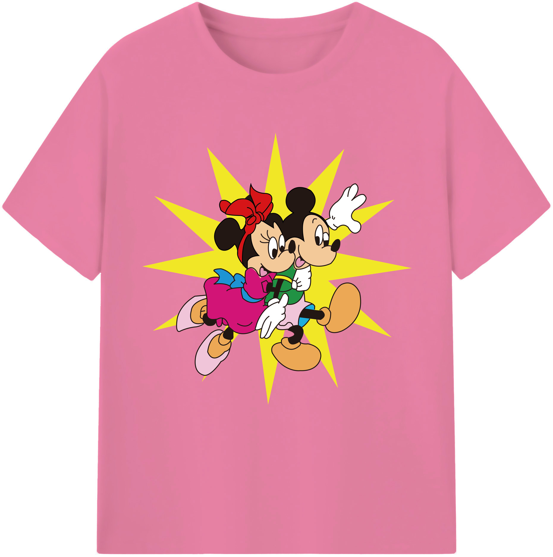 （画像用） ミッキーマウス Mickey Mouse 綿100％半袖Tシャツ（フロントプリント）